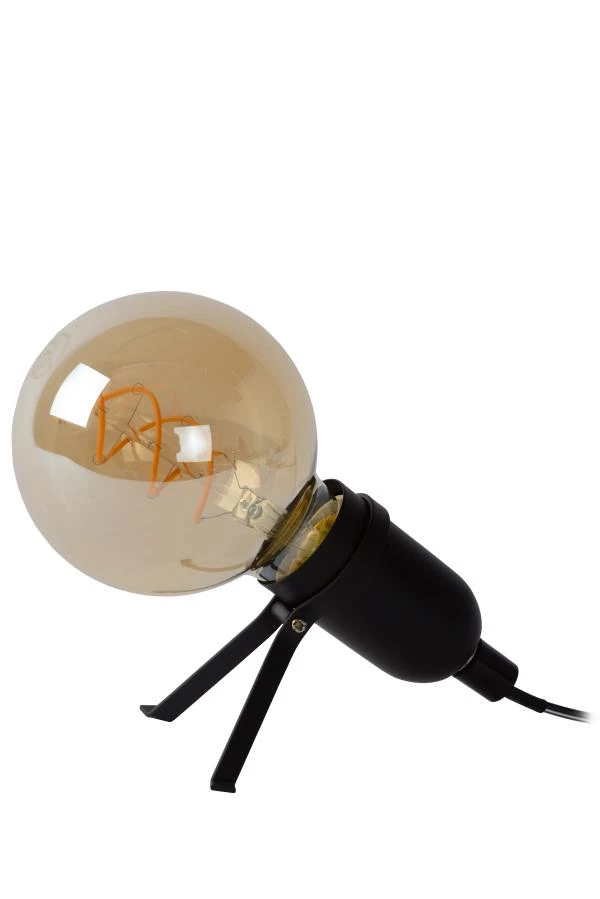 Lucide PUKKI - Tischlampe - LED - E27 - 1x5W 2200K - Schwarz - AUSgeschaltet